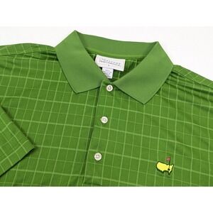 Masters Golf Performance Polo Shirt Mens LG Green Embroidered Logo Stretch
